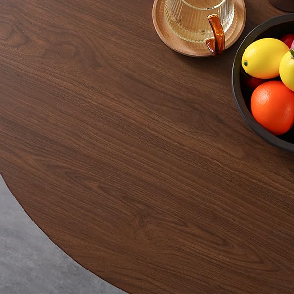 Round Dining Table Set with 2 Mid-Century Leather Chairs Q5388