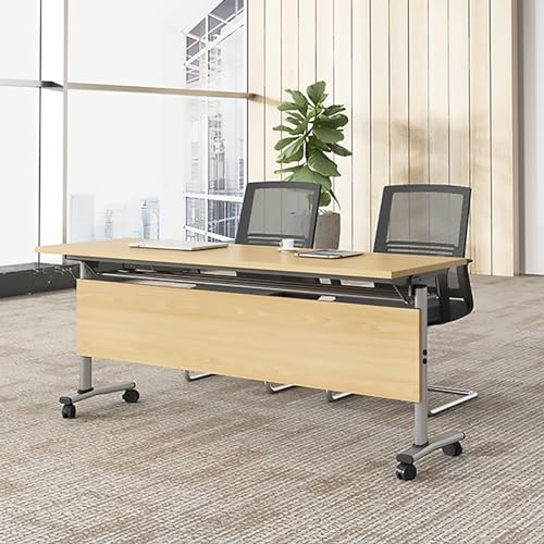 Conference Table 4 Pack - Modern Office Conference Room Table, Folding Conference Tables Training Table, Mobile Flip Top Meeting Table with Caster Wheels (A 70.8 x 23.6 x 29.5 inch)