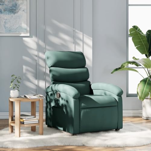 Recliner Chair Dark Green Fabric,Comfortable Recliner Chair with Manual Adjustment and Cozy Fabric Upholstery for Relaxation Living Room Armchairs, Recliners & Sleeper Chairs
