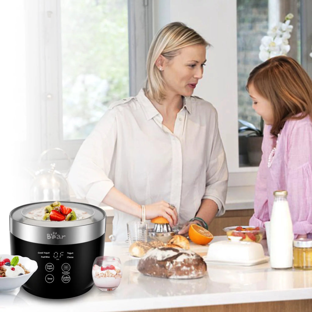 Greek Stainless Steel Yogurt Maker with 2 Glass Jars P274