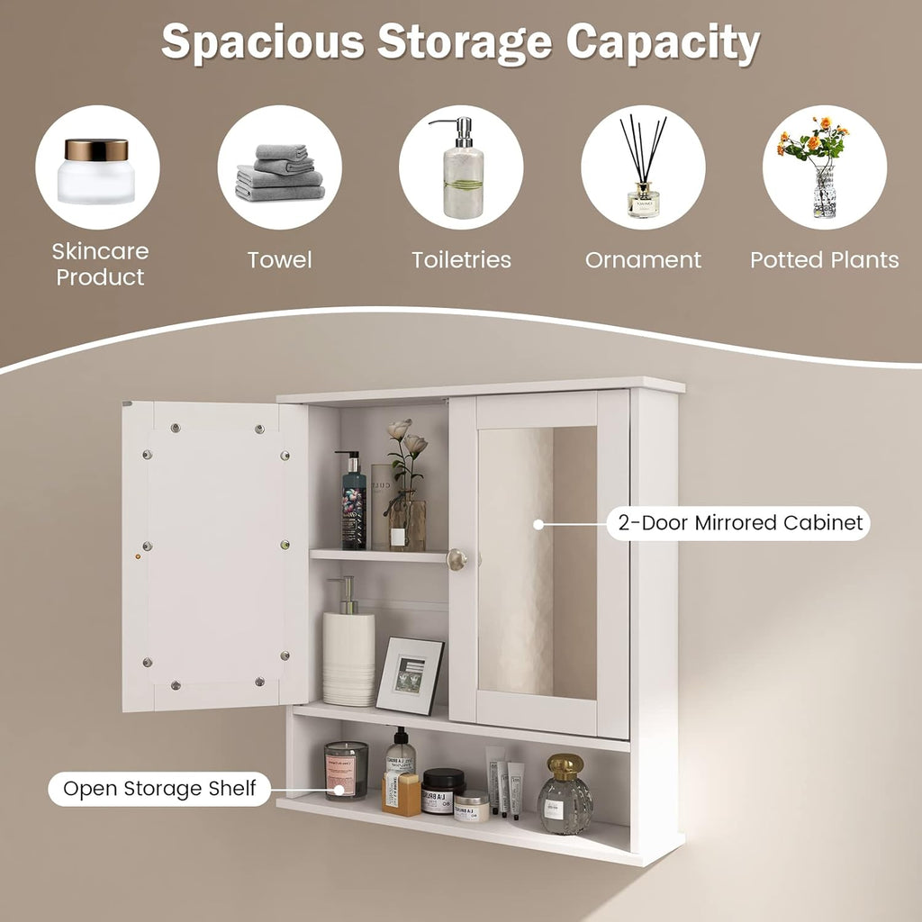 Wall Bathroom Storage Cabinet, White P536