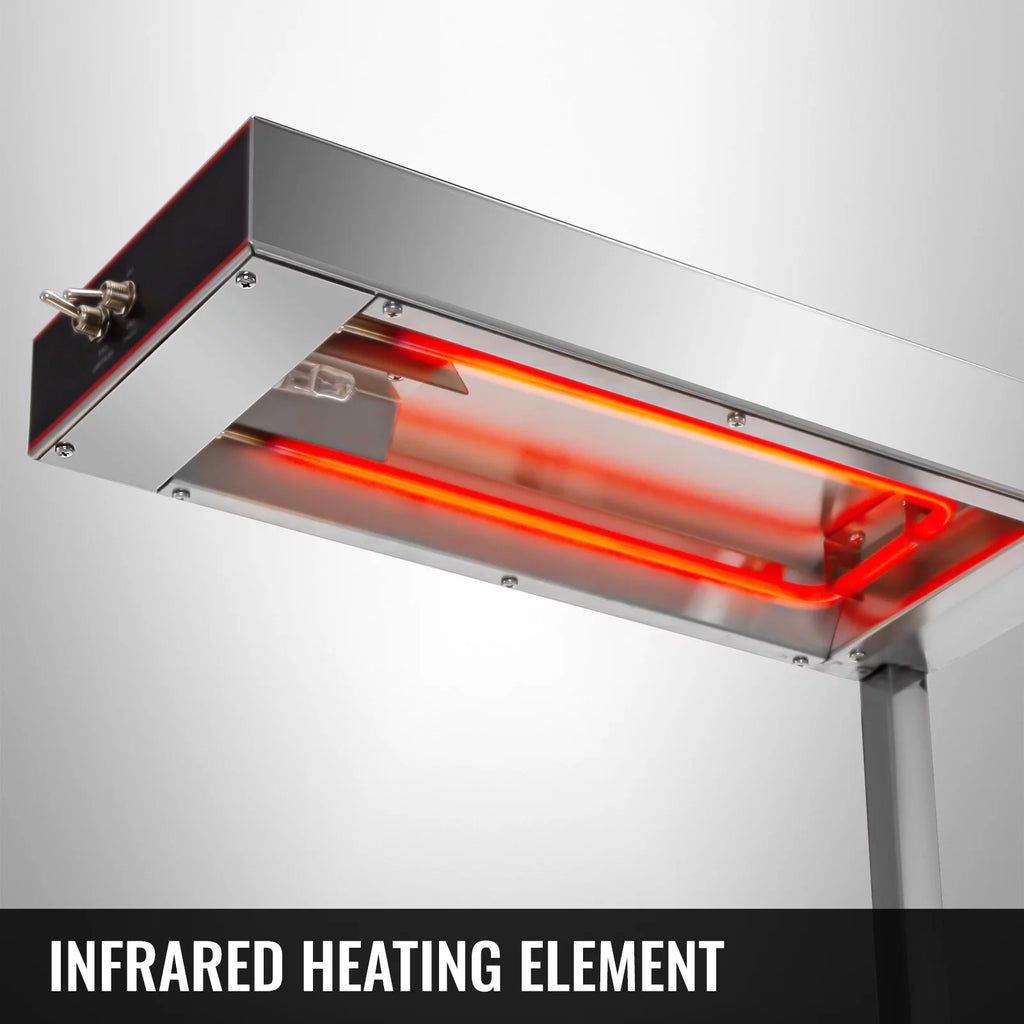 French Fry Food Warmer 22x13 Inch, 1000W Stainless Steel Heat Lamp D653