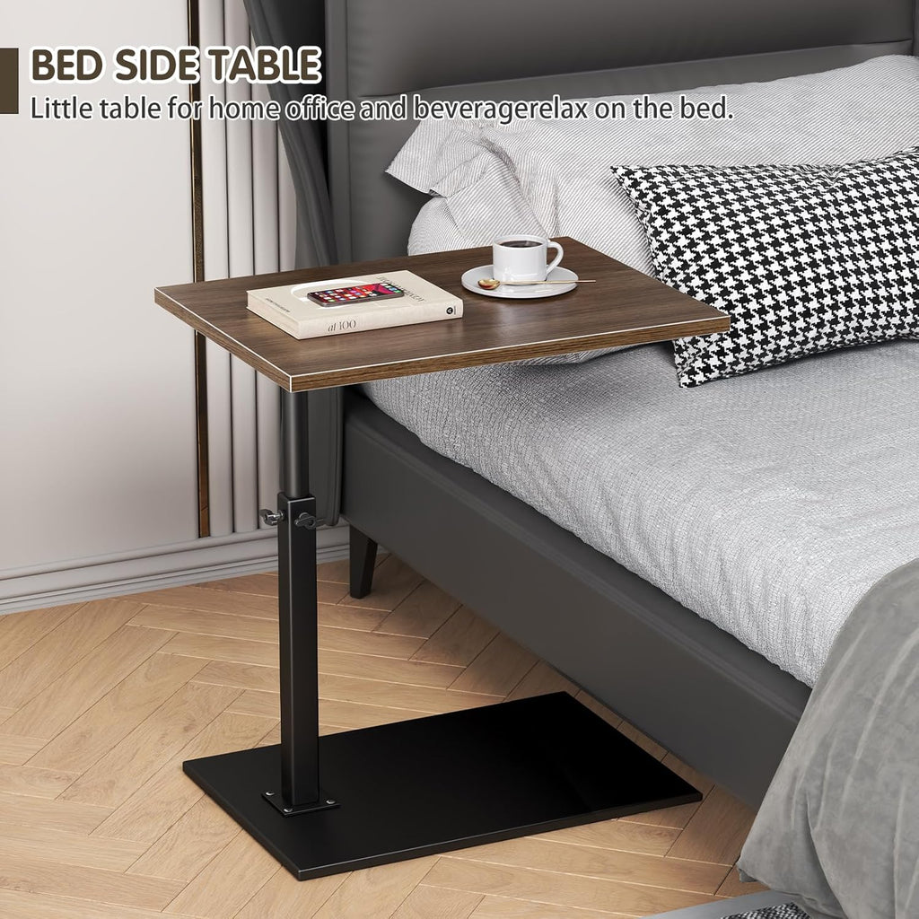 Adjustable C Table End Table with 360° Swivel, Slide Under Couch for Living Room X2463