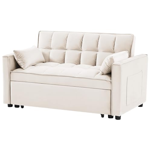 Sleeper Sofa Bed 3 in 1 Convertible Futon Couch with Reclining Backrest E908
