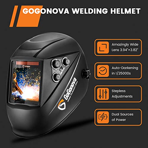 Welding Helmet Auto Darkening with 4 Arc Sensors, Rechargeable F848