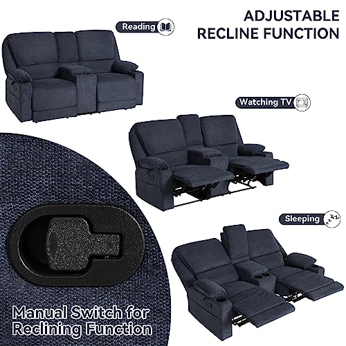 Manual Reclining Loveseat Sofa for RV Living Room, Light Grey G3304