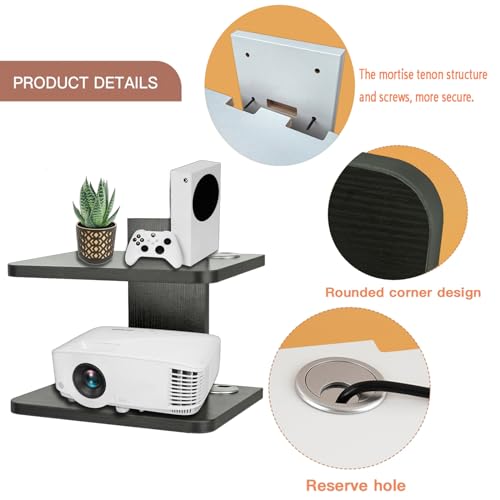 Floating Shelf for Under TV, Wall Mount Entertainment Stand for Cable Box, DVD Player, Game Console G187919