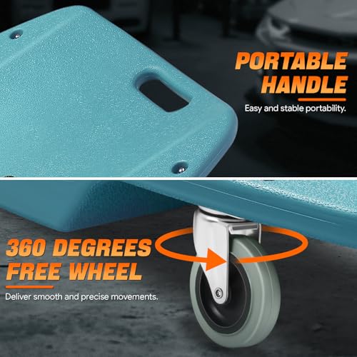 Low Profile Automotive Creeper with Padded Headrest, Red U80837