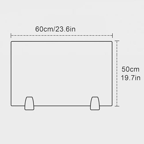 Acrylic Free Standing Privacy Screen, Desk Divider for Home & Office, 80x30cm T817