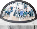 Skywin Half Concave Mirror Cubicle Decorations - Multipurpose Cubicle Mirror, Desk Mirror to See Behind You - Aesthetic Office Cubicle Accessories, Office Cubicle Decor Organizer (Black)
