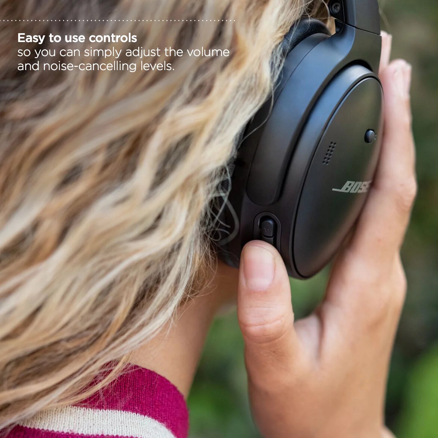 Wireless Noise Cancelling Over-Ear Headphones, Black C618