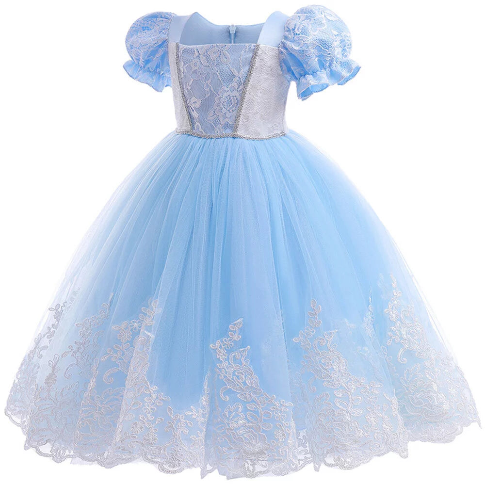 Princess Dress Puff Sleeve Halloween Birthday Party Costume Y230307