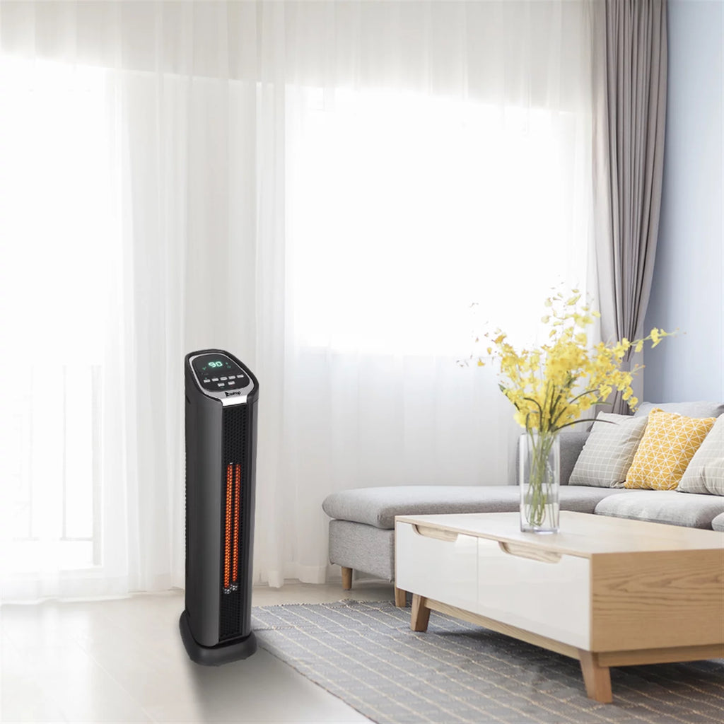 24" Indoor Quartz Infrared Space Heater with Thermostat and Remote D50005