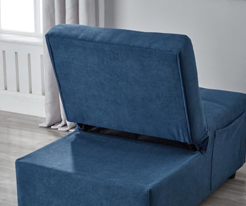Convertible Sofa Chair Bed, Adjustable Pullout Sleeper with Linen Fabric J654