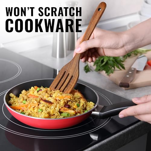 Slotted Teak Wood Spatula for Cooking W483