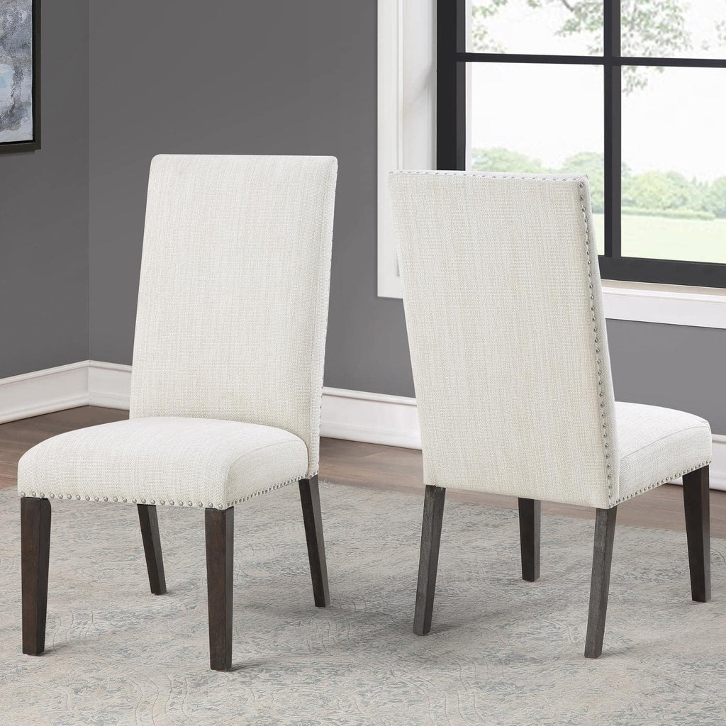 Upholstered Dining Side Chair Set of 2, Charcoal Finish B44196