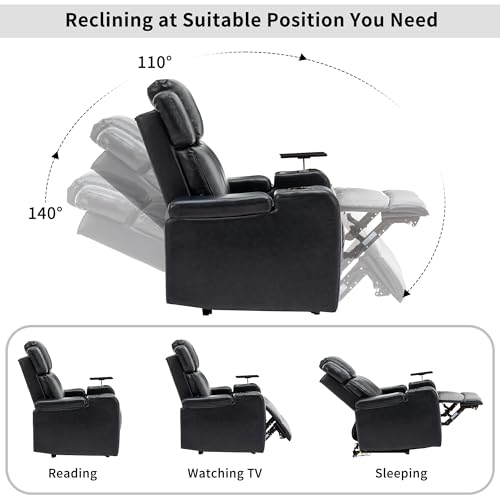 Power Recliner Chair for Living Room with Cup Holder and USB Ports, Dark Blue D247901