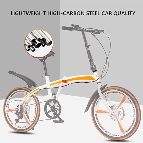 Folding City Bike 7-Speed, Carbon Steel, Adult Portable Bicycle N8232
