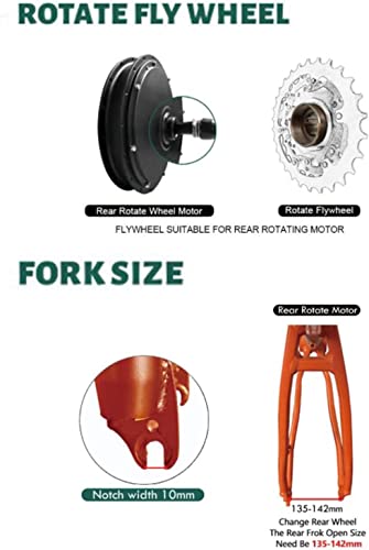 Electric Bike Conversion Kit Rear Wheel 48V 1500W Brushless Hub Motor 24 inch W169