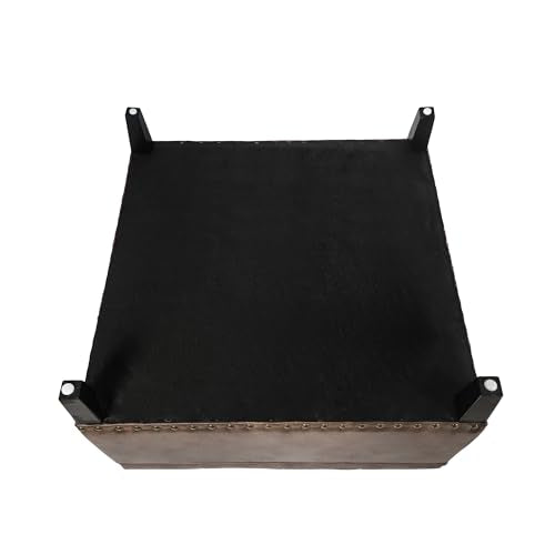 Square Storage Ottoman Coffee Table with Upholstered Lid, Dark Gray C100