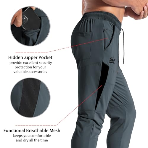 Men's Tapered Gym Joggers Lightweight Quick Dry with Pockets E107902