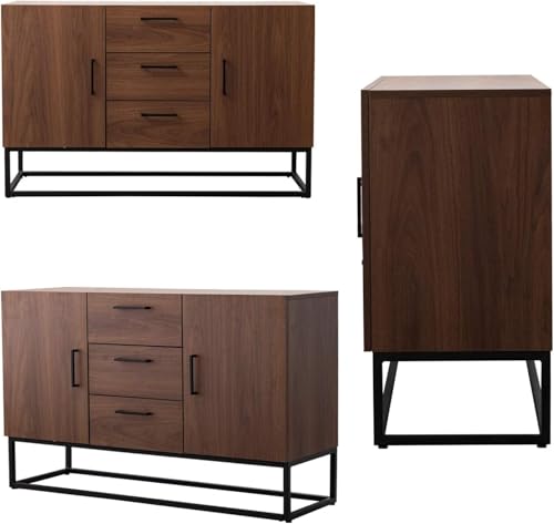 Sideboard Storage Cabinet with Shelves and 2 Doors, White F163628