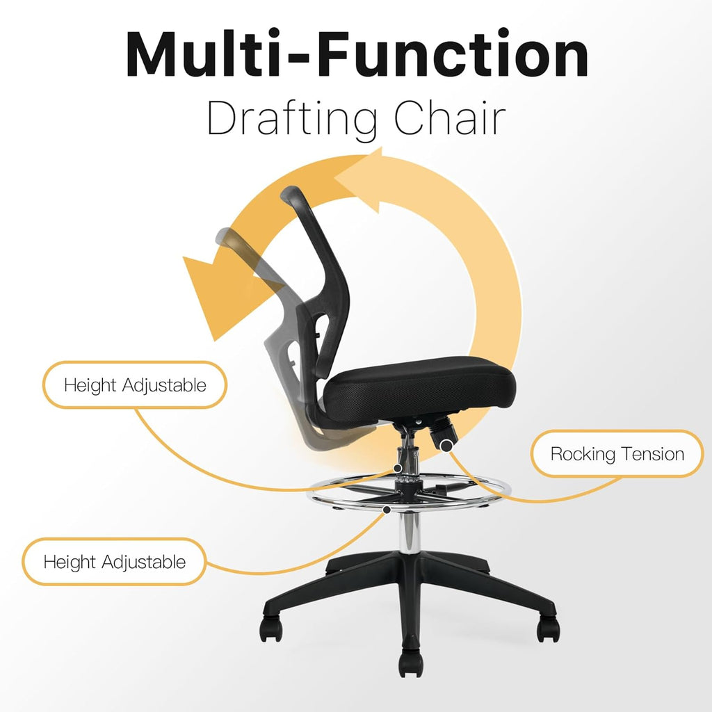 Drafting Chair Adjustable Height Tall Office Chair with Footrest H3222