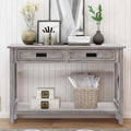 Console Table with Drawers, Farmhouse Narrow Entryway Table for Hallway, 46.85 Inch, Wood Accent Sofa Table with Storage Shelf for Entryway, Living Room, Foye, Whitewashed