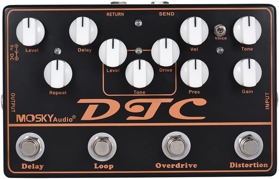 4-in-1 Electric Guitar Effects Pedal Distortion Overdrive Loop Delay G822