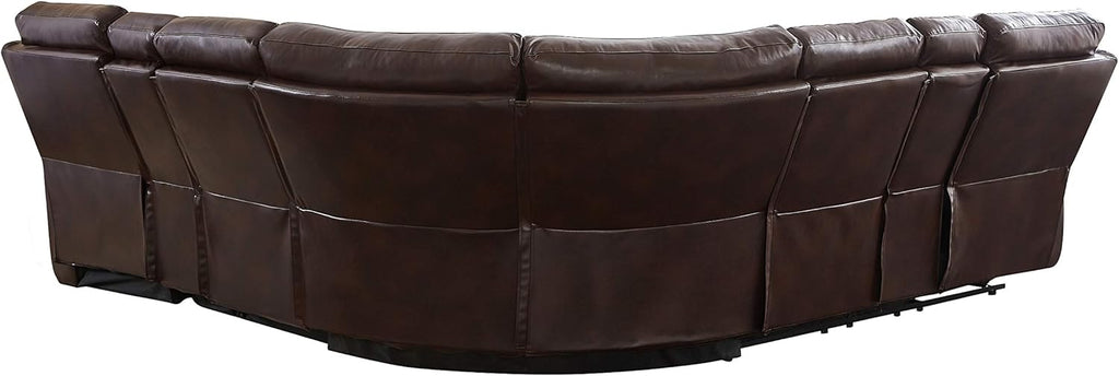L-Shape PU Leather Reclining Sectional with Cup Holders and Storage P479