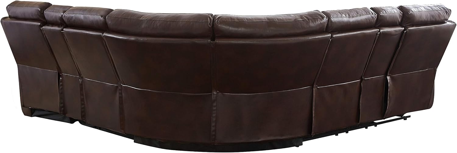 L-Shape PU Leather Reclining Sectional with Cup Holders and Storage P479