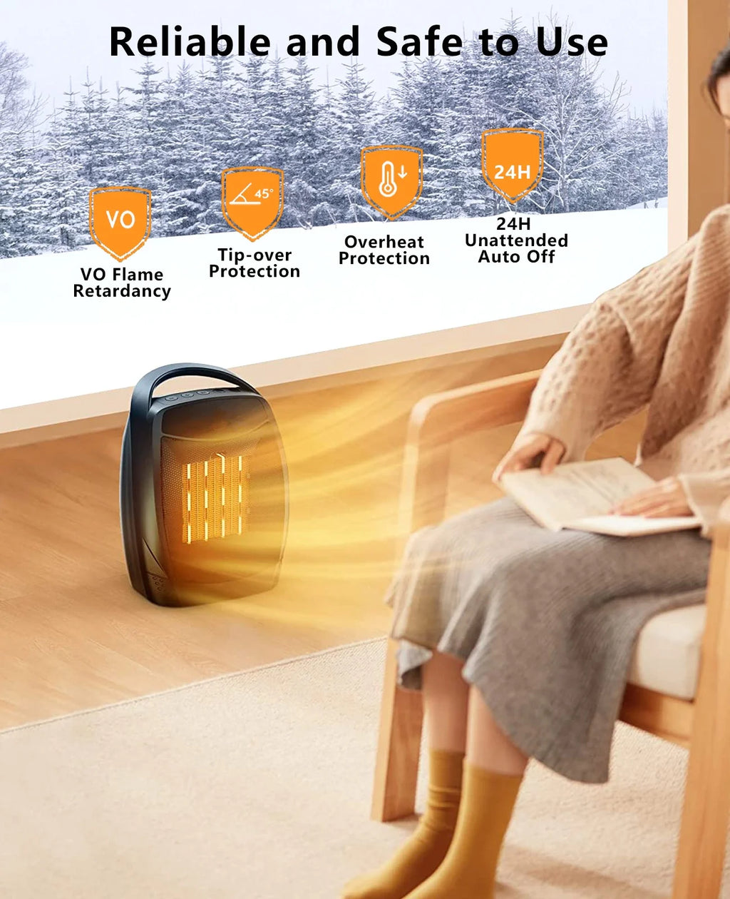 Portable Electric Space Heater for Indoor Use, 1500W Z31883