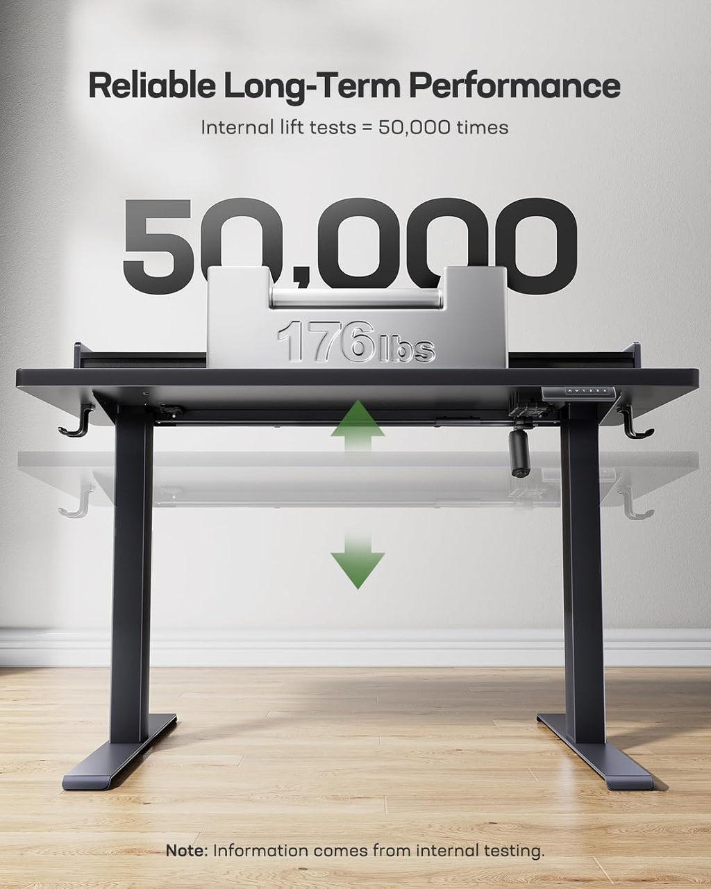 Electric Standing Desk with Dual Drawers, Height Adjustable, Home Office, Black G6862