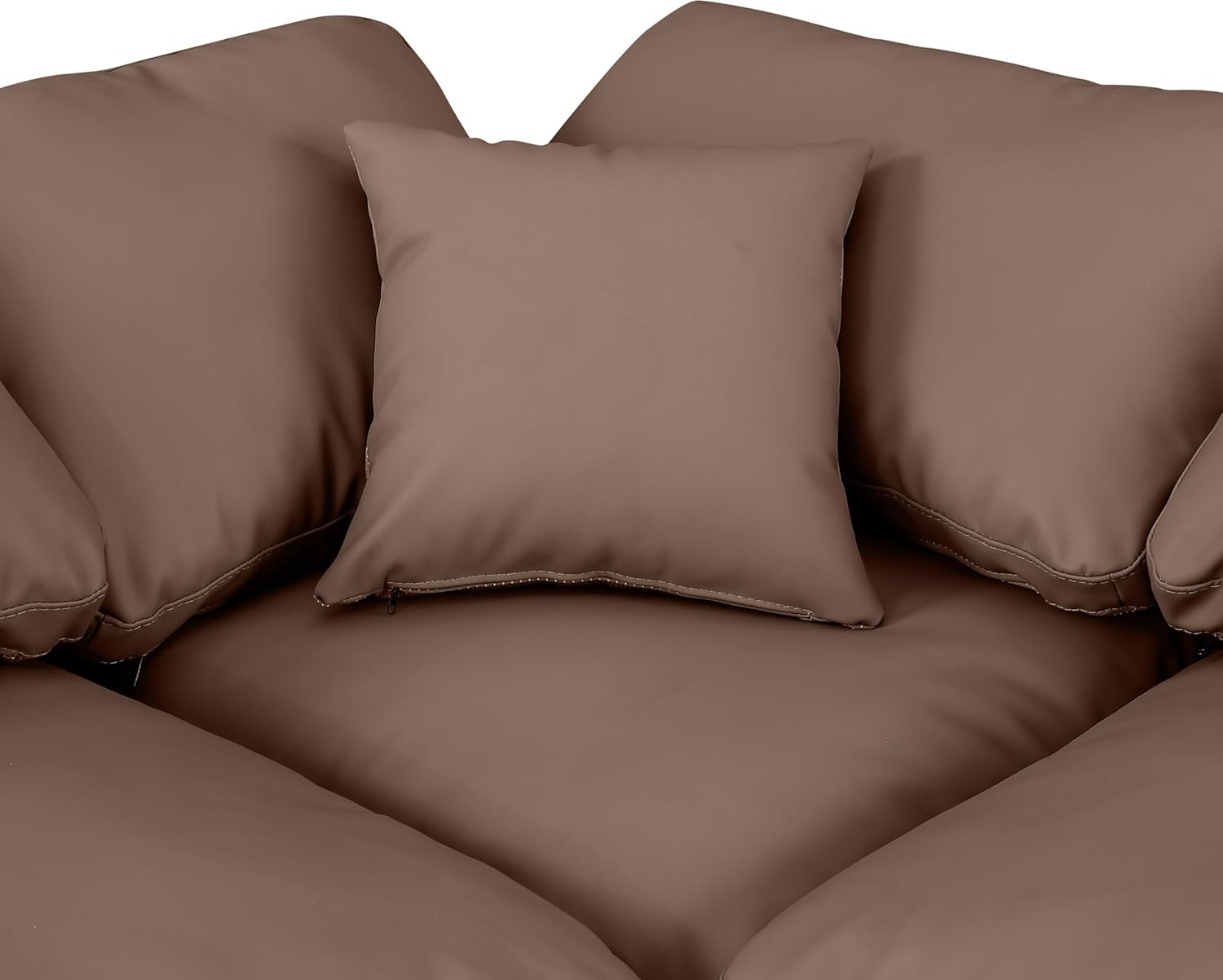 Modern Sectional Sofa with Vegan Leather and Fiber-Filled Cushions G720339