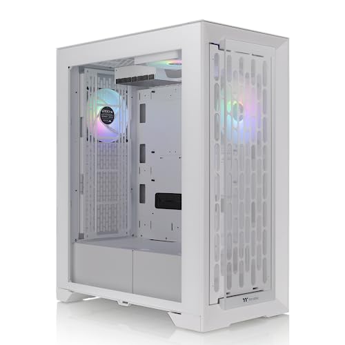 Thermaltake CTE T500 TG ARGB E-ATX Full Tower with Centralized Thermal Efficiency Design; 3x140mm CT140 ARGB Fans Pre-Installed; Tempered Glass Front & Side Panel; CA-1X8-00F1WN-01; White
