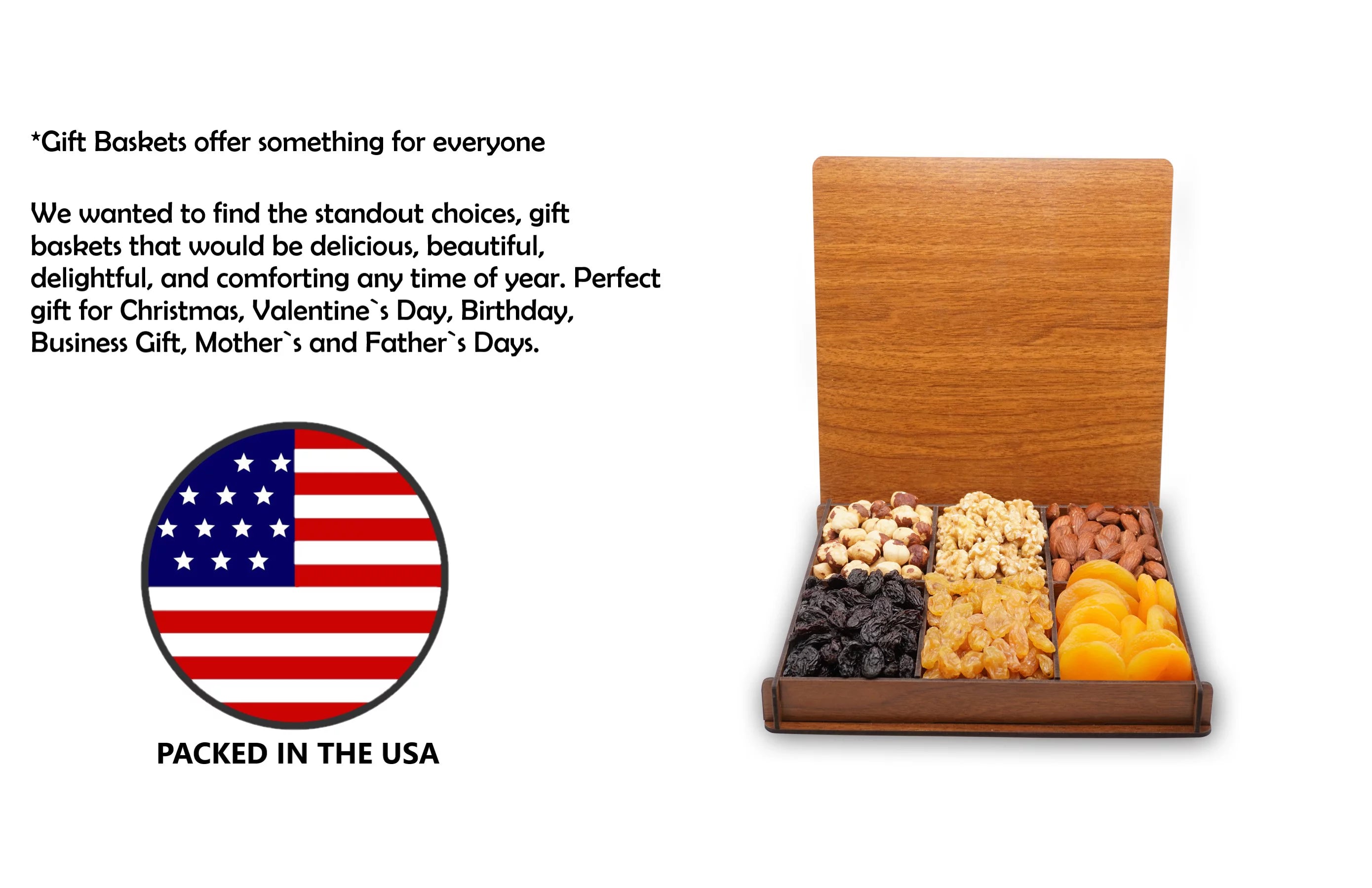 Dried Fruit and Nut Gift Box for Thanksgiving, Birthday, Christmas Z455