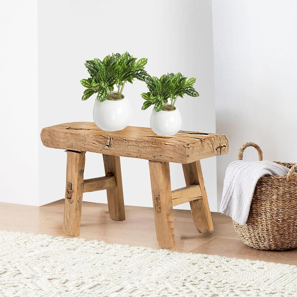 Antique Handmade Wooden Stool for Garden and Living Room L98591