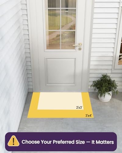 Front Door Mats Outside Entrance, Heavy Duty Non-Slip Rubber Entry Mat, 24x36, Black L312