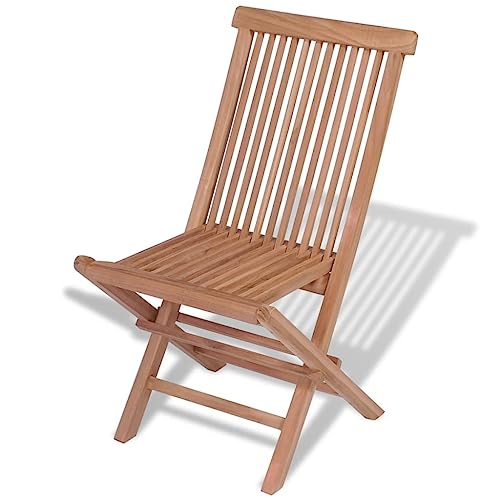 Folding Patio Chairs Set of 4 Solid Teak Wood S602223