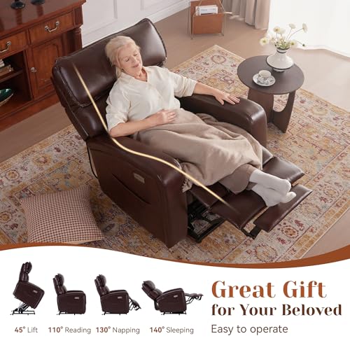 Electric Recliner Chair with Adjustable Headrest, Heat and Massage, USB Ports P31733