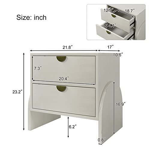 Modern Drawer Dresser with Semi-Round Handle and Supporting Legs H659