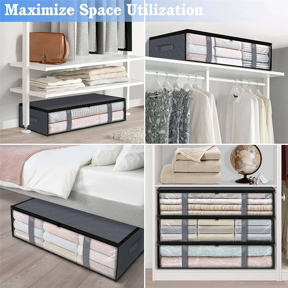 Foldable Storage Bins for Clothes and Blankets J480212