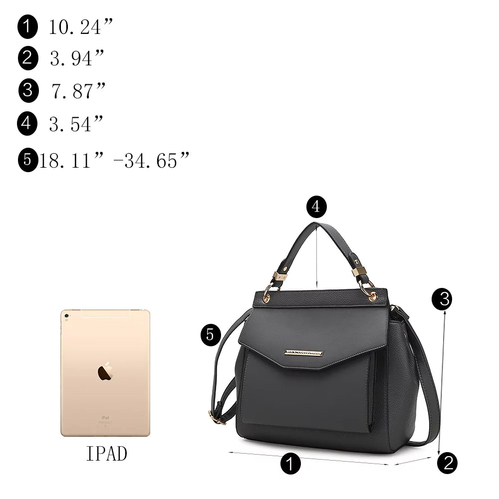 Vegan Leather Women's 3-in-1 Satchel Backpack Crossbody O301107