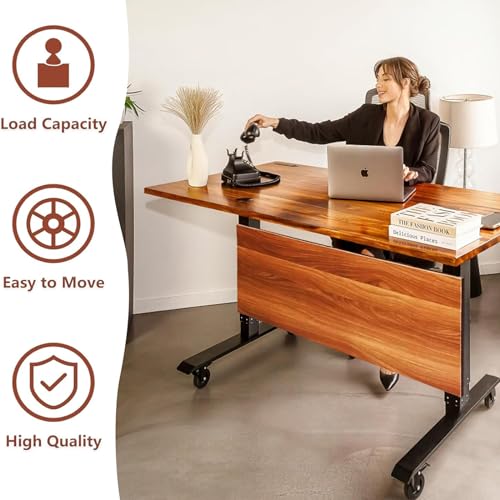 White Folding Conference Table 8FT with Wheels W937