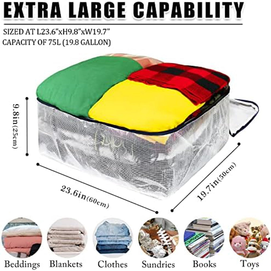 Zipper Storage Bags, 75L Extra Large for Clothes and Bedding J92573