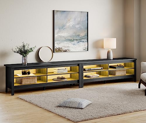 Entertainment Center for 100 Inch TV with 6 Cubby Storage, White H33944