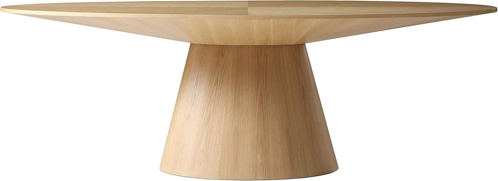 Mid-Century Oval White Oak Wood Dining Table T20063