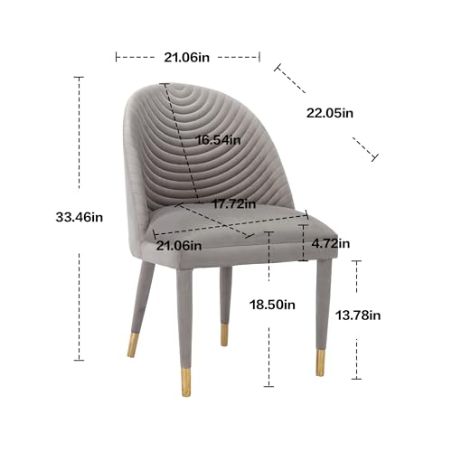 Velvet Dining Chairs Set of 2 with Wood Legs S8795