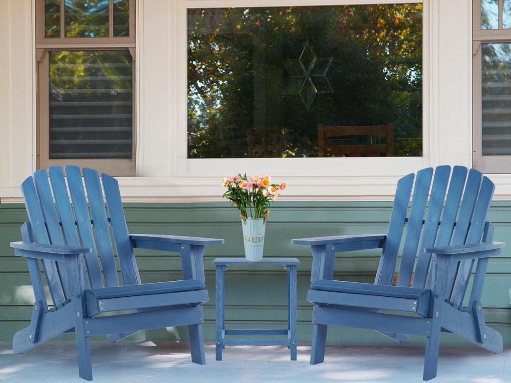 Oversize Wooden Folding Adirondack Chair for Patio Garden U2632