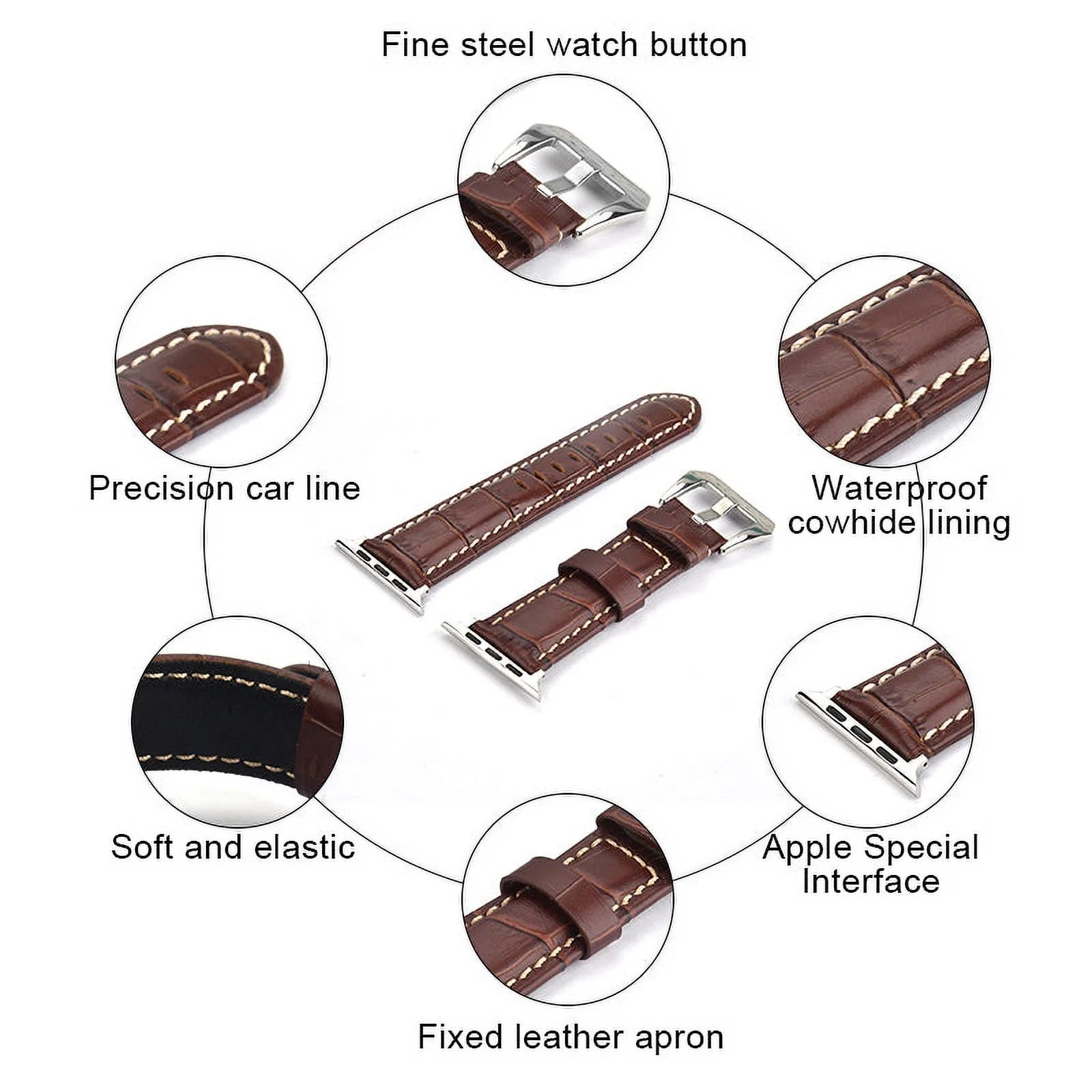 Genuine Leather Watch Band for 49mm 44mm 45mm 42mm J236